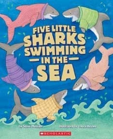 Five Little Sharks Swimming in the Sea