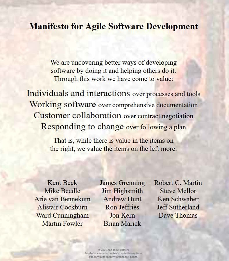 Manifesto for Agile Software Development