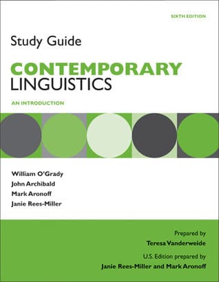 Study Guide for Contemporary Linguistics