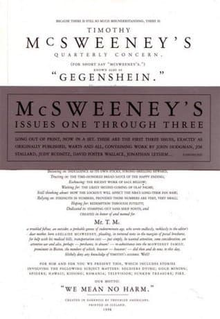 Timothy McSweeney's Quarterly Concern, Issue 1-3